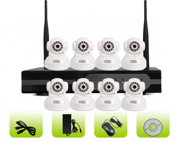 SK08W-10RB Smart Home Surveillance Camera 8ch 1080P WiFi NVR Kit
