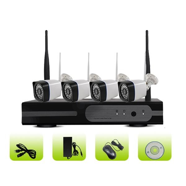 SK04W-10PP Outdoor Waterproof IP66 Night Vision Wireless 4ch Bullet Camera Security System