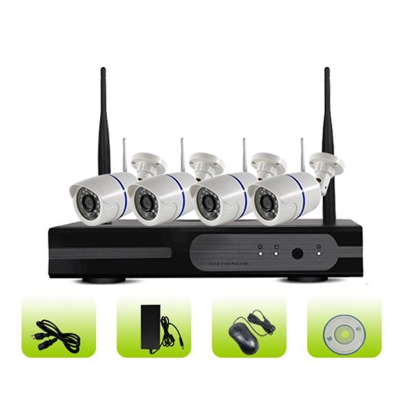 SK04W-10PN Support P2P 3G Smart Home Bullet Ip Camera 4ch 1080P WiFi NVR Kits