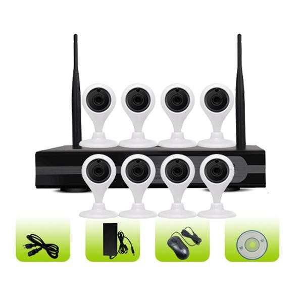 SK08W-10CA Two Way Audio 8ch Security Mini 3G WiFi Home Ip Camera NVR Kits