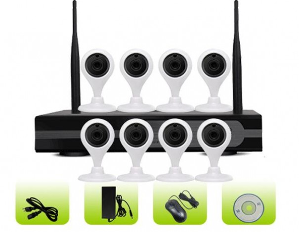 SK08W-10CA Two Way Audio 8ch Security Mini 3G WiFi Home Ip Camera NVR Kits