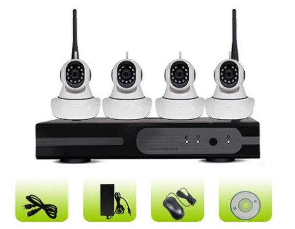 SK04W-10RM Home Security Full HD Video Real Time Recording Smart WiFi Dome Camera 1080P NVR Kit